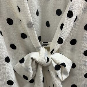 Doublju Monochrome Polka Dot Blouse